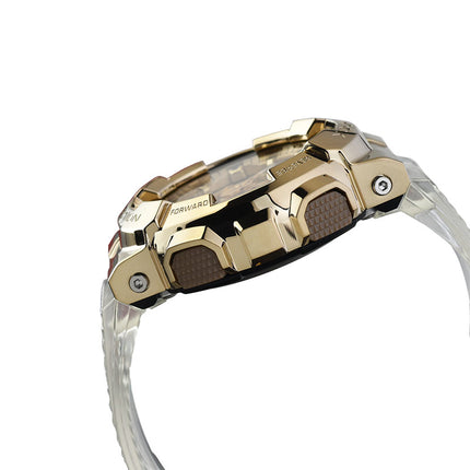 Casio G-Shock GM-110SG-9ADR Gold Ingot Collection Metal Covered Digital Analog Dial Clear Resin Band