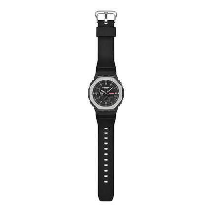 Casio G-Shock GM-2100BM-1ADR CasiOak Modern Industrial Black Digital Analog Dial Black Resin Band