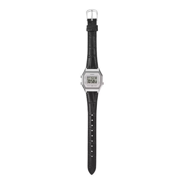 Casio General LA680WEL-1DF Ladies Digital Dial Black Leather Band
