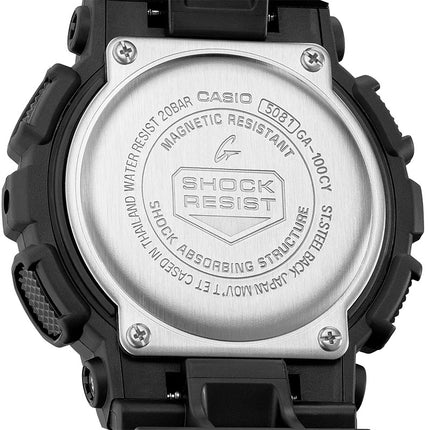 Casio G-Shock GA-100CY-1ADR Caution Yellow Series Digital Analog Dial Black Resin Band