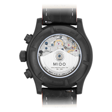 MIDO Multifort M005.614.36.051.22 Chronograph Automatic Black Dial Black Leather Strap
