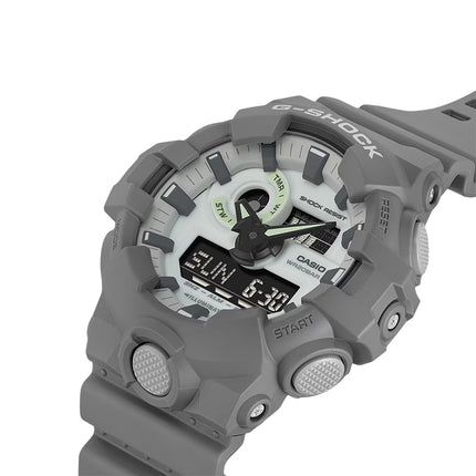 Casio G-Shock GA-700HD-8ADR Hidden Glow Series Digital Analog Luminous Dial Grey Resin Band