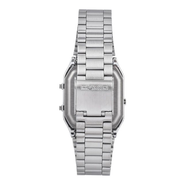 Casio General AQ-230A-9AMQYDF Vintage Digital Analog Dial Stainless Steel Band