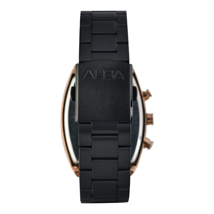 Alba AM3992X1 Men Chronograph Black Dial Black Stainless Steel Strap