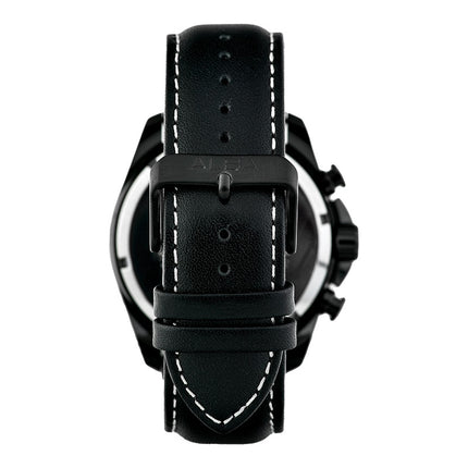 Alba Active AM3643X1 Men Orange Dial Black Leather Strap