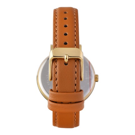 Alba Fashion AG8N90X1 Ladies Silver White Dial Brown Leather Strap
