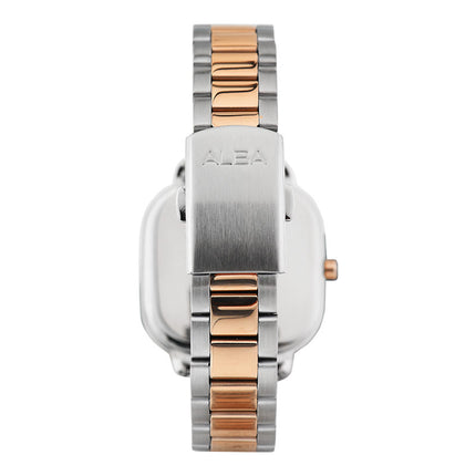 Alba Fashion AH7BZ0X1 Ladies Silver White Dial Dual Tone Stainless Steel Strap