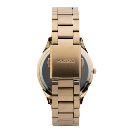 Seiko Classic SGEG74P1 White Dial Gold Stainless Steel Strap
