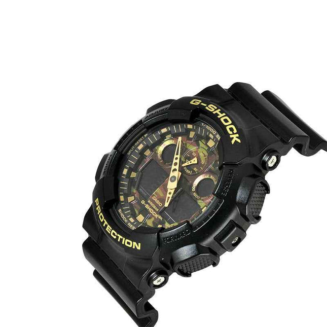 Casio G-Shock GA-100CF-1A9DR Camouflage Series Digital Analog Dial Black Resin Band