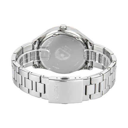 Alba Prestige AS9D30X1 Silver White Patterned Dial Stainless Steel Strap