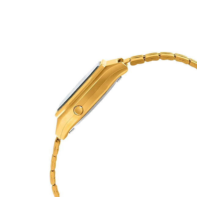 Casio General LA680WGA-1BDF Ladies Black Digital Dial Gold Stainless Steel Band