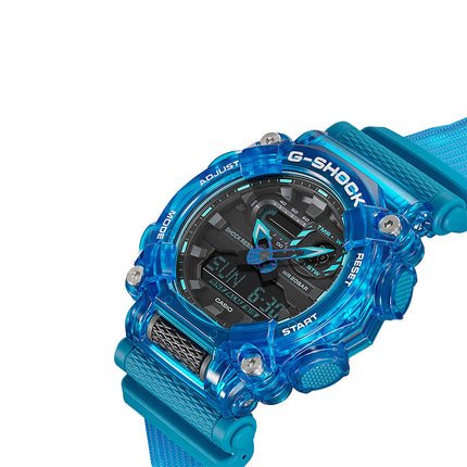Casio G-Shock GA-900SKL-2ADR Sound Wave Series Digital Analog Dial Blue Translucent Resin Band