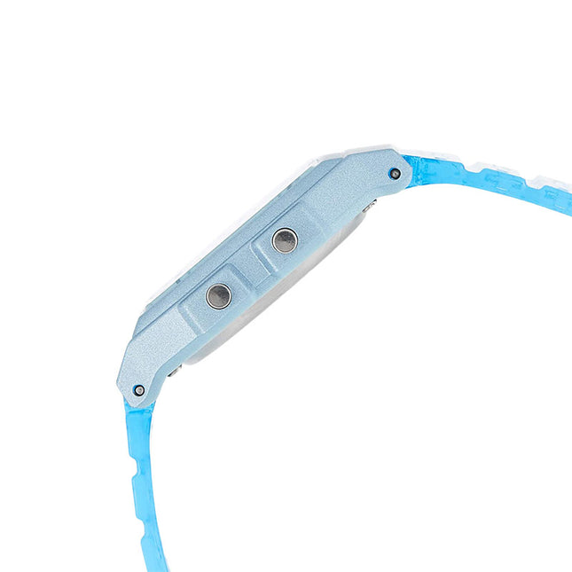Casio General F-91WS-2DF Digital Dial Light Blue Clear Rubber Band