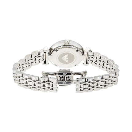 Emporio Armani AR11170 Ladies White Marble Dial Stainless Steel Strap