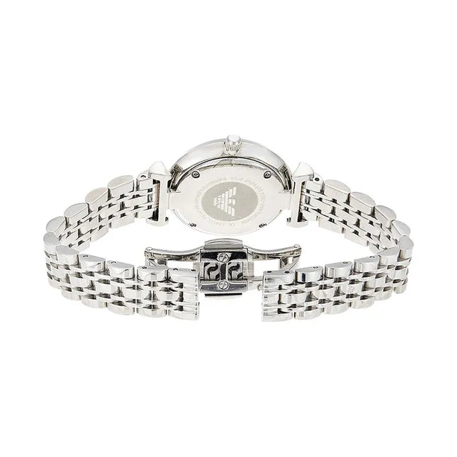 Emporio Armani AR11170 Ladies White Marble Dial Stainless Steel Strap