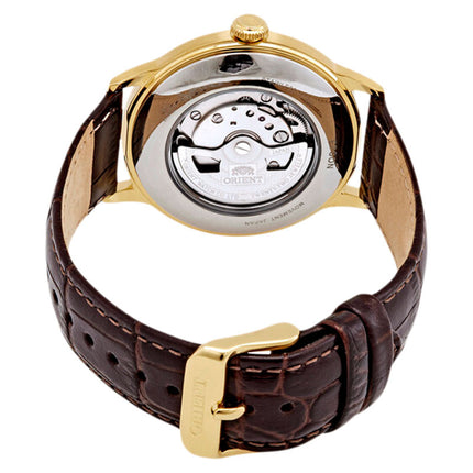 Orient Classic Automatic RA-AG0003S Men White Open Heart Dial Brown Leather Strap