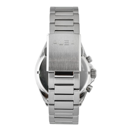 Alba Active AT3H29X1 Chronograph Men Silver White Dial Stainless Steel Strap