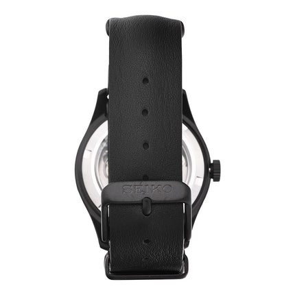 Seiko 5 Sports SSK025K1 GMT Field Street Style Deception Black Dial Black Leather Strap
