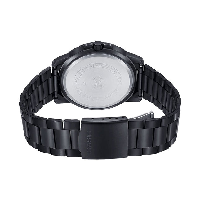 Casio General Dress MTP-VD01B-1BVUDF Men Black Dial Black Stainless Steel Band