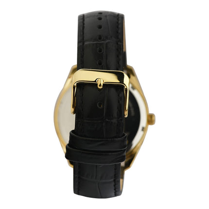 Alba Prestige AS9S22X1 Men Gilt Dial Black Leather Strap
