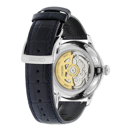 Seiko Presage SSA405J1 Cocktail Time Blue Moon Open Heart Dial Blue Leather Strap