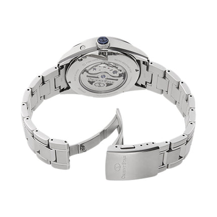 Orient Star Contemporary RE-AY0002S Men Mechanical Moon Phase Silver Dial Metal Strap