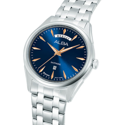 Alba Prestige A6B005X1 Men Blue Dial Stainless Steel Strap