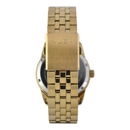 Alba Mechanical AL4654X1 Automatic Men Black Dial Gold Stainless Steel Strap