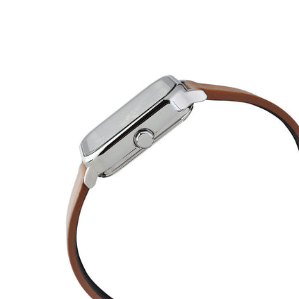 Casio General MTP-M305L-1AVDF Men Moon Phase Black Dial Brown Leather Band