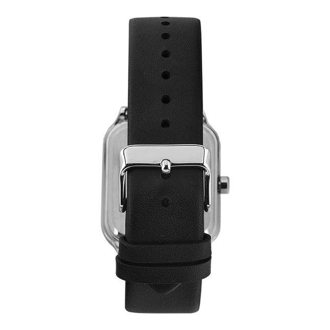 Casio General MTP-M305L-1A2VDF Men Moon Phase Black Dial Black Leather Band