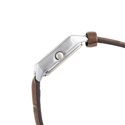 Casio General LTP-V007L-9BUDF Tank Beige Dial Brown Leather Band