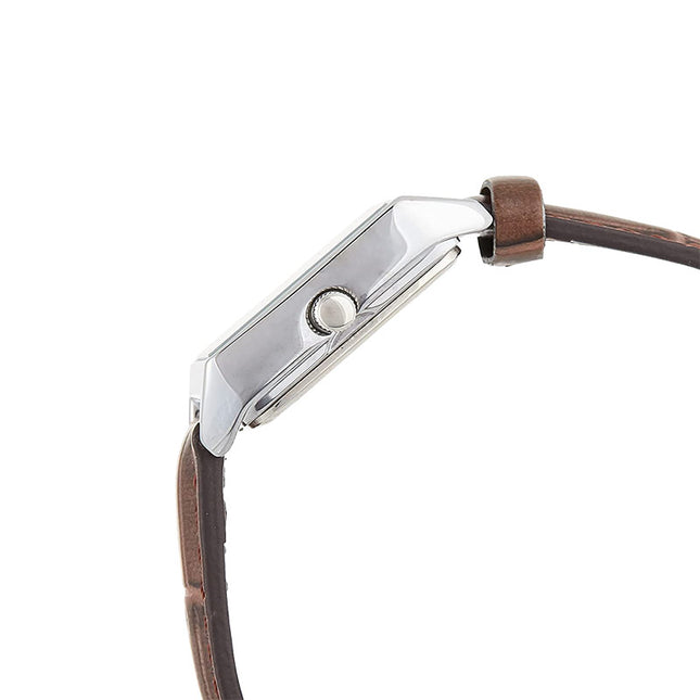 Casio General LTP-V007L-9BUDF Tank Beige Dial Brown Leather Band
