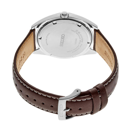 Seiko Classic SUR449P1 Men Green Dial Brown Leather Strap