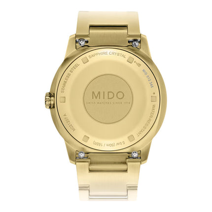 Mido Commander M021.207.33.021.00 Lady Champagne Dial Gold Stainless Steel Strap
