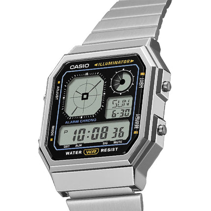 Casio General A130WE-1ADF Vintage Digital Dial Stainless Steel Band