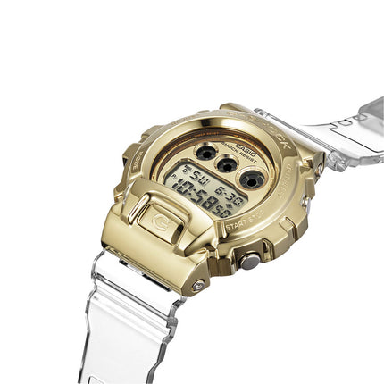 Casio G-Shock GM-6900SG-9DR Gold Ingot Collection Metal Covered Digital Dial Clear Resin Band