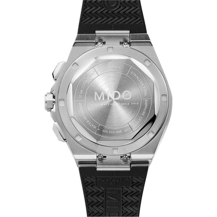 MIDO Multifort 8 M055.517.17.051.00 Chronograph Quartz Black Dial Black Rubber Strap