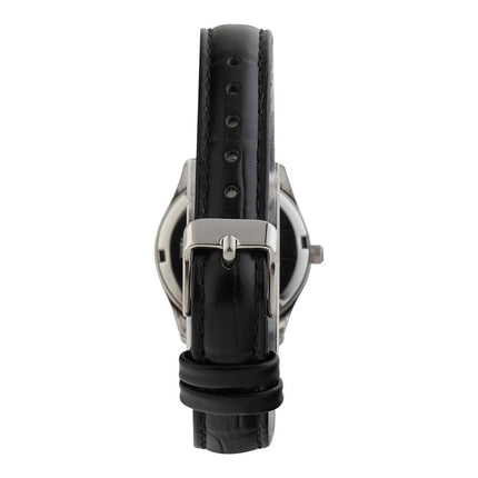 Alba ARX139X1 Ladies Black Dial Black Leather Strap