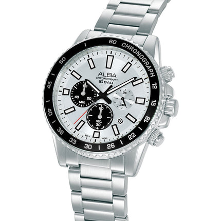Alba Active AT3L19X1 Men Chronograph Silver Dial Stainless Steel Strap