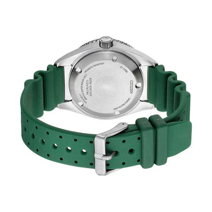 Citizen Promaster NY0121-09X Marine Automatic Diver Green Dial Green Polyurethane Strap