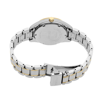 Seiko Ladies SUR582P1 Discover More Crystal Silver Dial Stainless Steel Strap