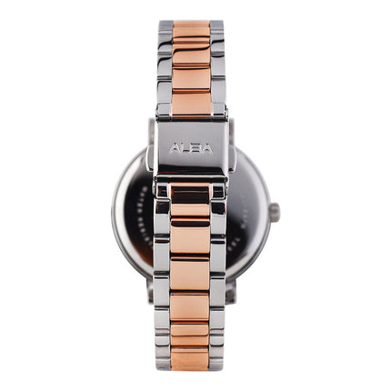 Alba Fashion AG8N96X1 Ladies Silver White Dial Dual Tone Stainless Steel Strap