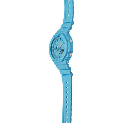 Casio G-Shock GA-2100-2A2DR CasiOak Tone On Tone Series Analog Digital Dial Blue Resin Band