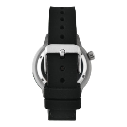 Alba AL4615X1 Automatic Men Yellow Patterned Dial Black SilIicone Strap