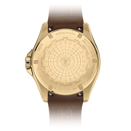 MIDO Ocean Star M026.629.37.291.00 Men GMT Black Dial Brown Rubber Strap