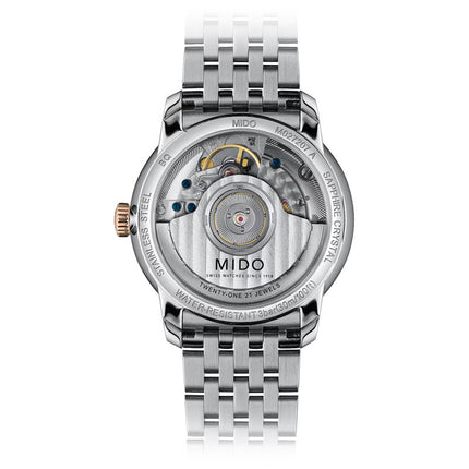 MIDO Baroncelli M027.207.22.010.00 Heritage Lady White Dial Dual Tone Stainless Steel Strap