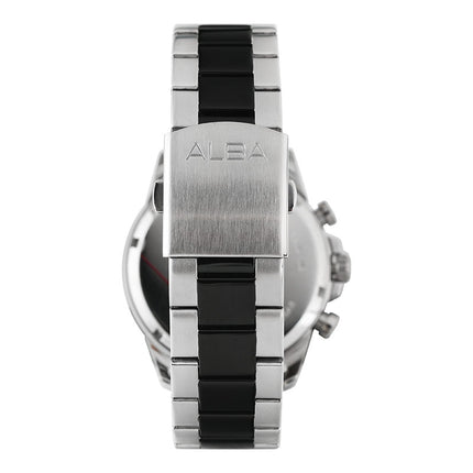 Alba AT3G09X1 Chronograph Men Black Dial Dual Tone Stainless Steel Strap