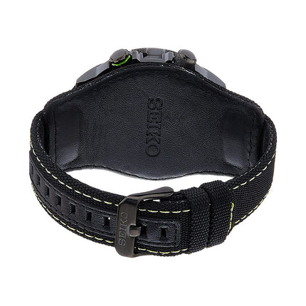 Seiko Automatic SSA059K1 Black Pattern Dial Black Nylon Strap