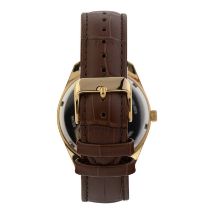 Alba AJ6198X1 Men Silver Dial Brown Leather Strap