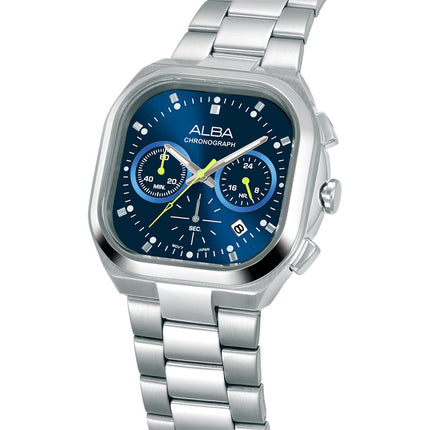 Alba Active AT3L01X1 Chronograph Men Blue Dial Stainless Steel Strap
